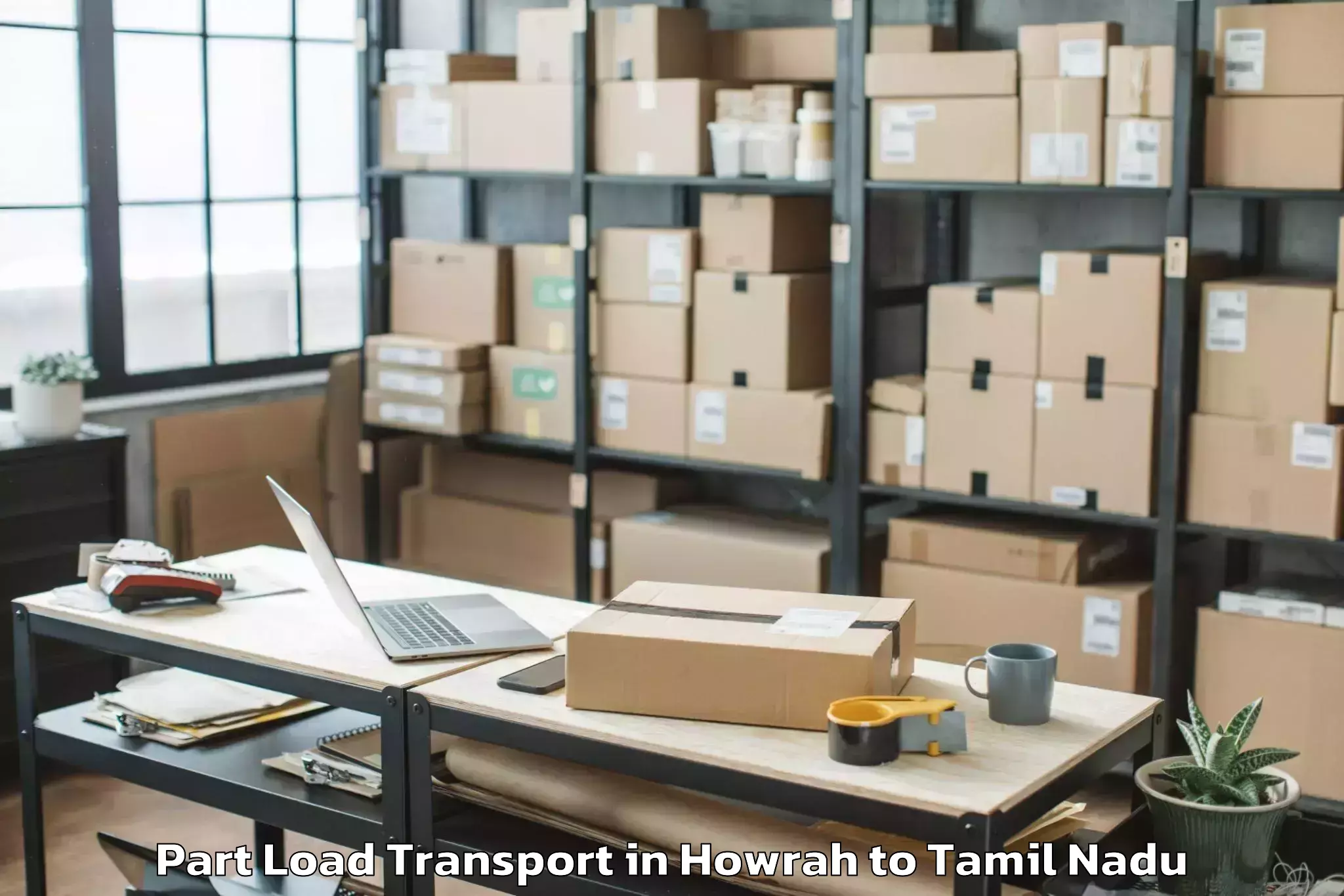 Top Howrah to Sriperumbudur Part Load Transport Available